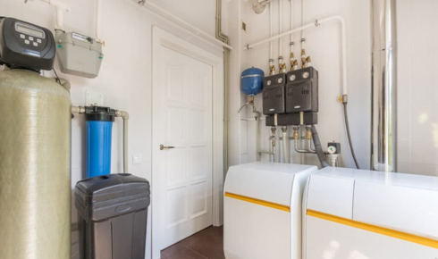 water softener container
